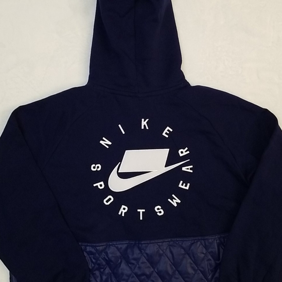 Large Nike Womens NSW Fleece Quilted Fleece Top - Picture 12 of 12